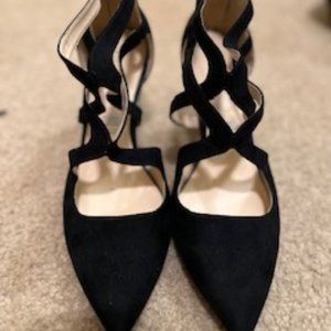 Liz Claiborne black faux suede heels size 9.5